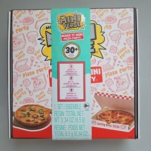 MGA's Miniverse Sunny Bros Pizza Party Food Make It Mini 30+ Pieces Toy Set New